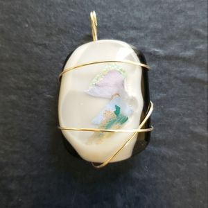 Handmade unique dichroic glass pendant